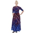 Autumn Fractal Forest Background Half Sleeves Maxi Dress View2