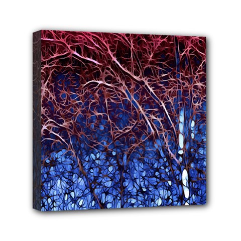 Autumn Fractal Forest Background Mini Canvas 6  X 6  (stretched) by Amaryn4rt