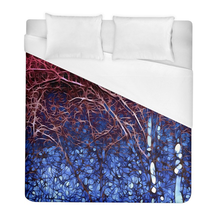 Autumn Fractal Forest Background Duvet Cover (Full/ Double Size)