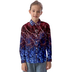 Autumn Fractal Forest Background Kids  Long Sleeve Shirt