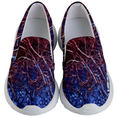 Autumn Fractal Forest Background Kids Lightweight Slip Ons by Amaryn4rt