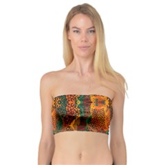 Red Abbey Abstract Animal Print Bandeau Top