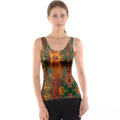 Red Abbey Abstract Animal Print Tank Top