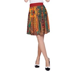 Red Abbey Abstract Animal Print A-Line Skirt