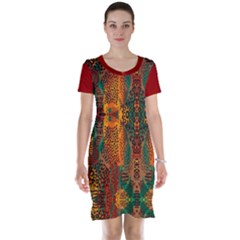 Red Abbey Abstract Animal Print Short Sleeve Nightdress