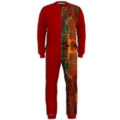 Red Abbey Abstract Animal Print OnePiece Jumpsuit (Men)