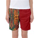 Red Abbey Abstract Animal Print Women s Basketball Shorts View1