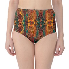 Red Abbey Abstract Animal Print Classic High-waist Bikini Bottoms by MickiRedd