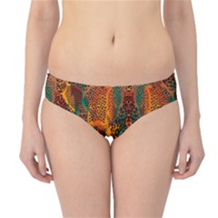 Red Abbey Abstract Animal Print Hipster Bikini Bottoms by MickiRedd