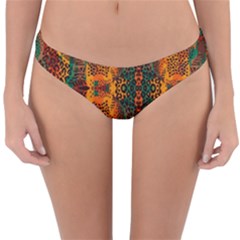 Red Abbey Abstract Animal Print Reversible Hipster Bikini Bottoms