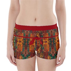 Red Abbey Abstract Animal Print Boyleg Bikini Wrap Bottoms