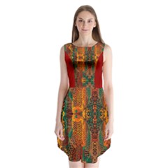 Red Abbey Abstract Animal Print Sleeveless Chiffon Dress  