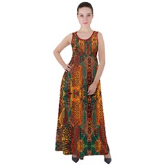 Red Abbey Abstract Animal Print Empire Waist Velour Maxi Dress