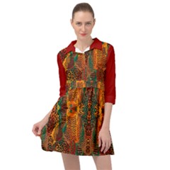 Red Abbey Abstract Animal Print Mini Skater Shirt Dress by MickiRedd