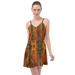 Red Abbey Abstract Animal Print Summer Time Chiffon Dress