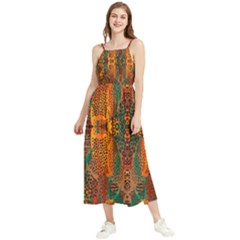 Red Abbey Abstract Animal Print Boho Sleeveless Summer Dress