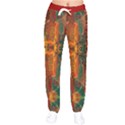 Red Abbey Abstract Animal Print Women velvet Drawstring Pants View1