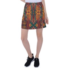 Red Abbey Abstract Animal Print Tennis Skirt