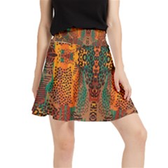 Red Abbey Abstract Animal Print Waistband Skirt