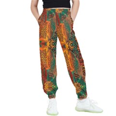 Red Abbey Abstract Animal Print Kids  Elastic Waist Pants