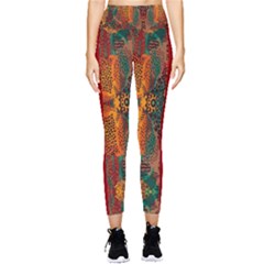 Red Abbey Abstract Animal Print Pocket Leggings 