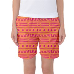 Mudcloth Hot Tangerine Women s Basketball Shorts by MickiRedd