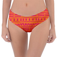 Mudcloth Hot Tangerine Reversible Classic Bikini Bottoms by MickiRedd