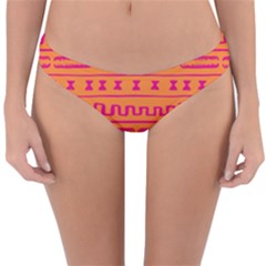 Mudcloth Hot Tangerine Reversible Hipster Bikini Bottoms by MickiRedd