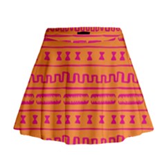 Mudcloth Hot Tangerine Mini Flare Skirt by MickiRedd