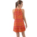 Mudcloth Hot Tangerine Halter Tie Back Chiffon Dress View2