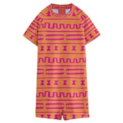 Mudcloth Hot Tangerine Kids  Boyleg Half Suit Swimwear