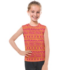 Mudcloth Hot Tangerine Kids  Mesh Tank Top by MickiRedd