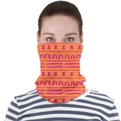 Mudcloth Hot Tangerine Face Seamless Bandana (adult)