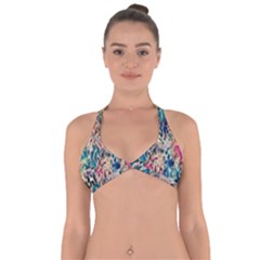 Colorful Spotted Reptilian Halter Neck Bikini Top