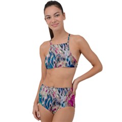 Colorful Spotted Reptilian High Waist Tankini Set by MickiRedd