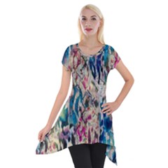 Colorful Spotted Reptilian Short Sleeve Side Drop Tunic by MickiRedd