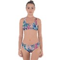 Colorful Spotted Reptilian Criss Cross Bikini Set View1