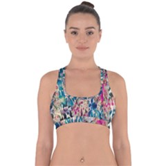 Colorful Spotted Reptilian Cross Back Hipster Bikini Top  by MickiRedd