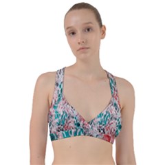 Colorful Spotted Reptilian Coral Sweetheart Sports Bra by MickiRedd