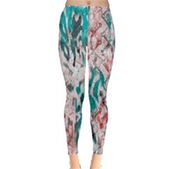 Colorful Spotted Reptilian Coral Leggings  by MickiRedd