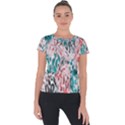 Colorful Spotted Reptilian Coral Short Sleeve Sports Top  View1