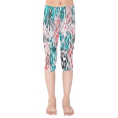 Colorful Spotted Reptilian Coral Kids  Capri Leggings  by MickiRedd