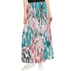 Colorful Spotted Reptilian Coral Maxi Chiffon Skirt by MickiRedd