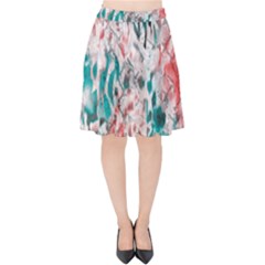 Colorful Spotted Reptilian Coral Velvet High Waist Skirt by MickiRedd