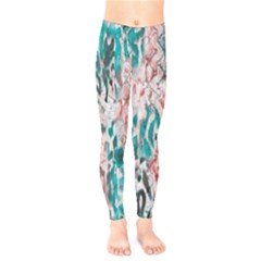 Colorful Spotted Reptilian Coral Kids  Leggings by MickiRedd