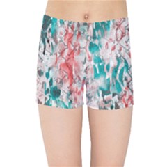 Colorful Spotted Reptilian Coral Kids  Sports Shorts by MickiRedd