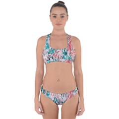 Colorful Spotted Reptilian Coral Cross Back Hipster Bikini Set by MickiRedd