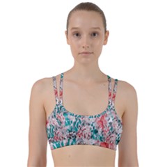 Colorful Spotted Reptilian Coral Line Them Up Sports Bra by MickiRedd