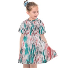 Colorful Spotted Reptilian Coral Kids  Sailor Dress by MickiRedd