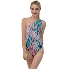 Colorful Spotted Reptilian Coral To One Side Swimsuit by MickiRedd